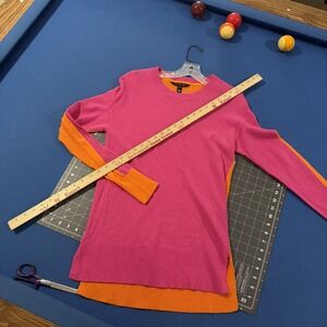 Long Tall Sally Sweater Top Size M Pink / Orange Wool/Alpaca Blend Slim Fit
